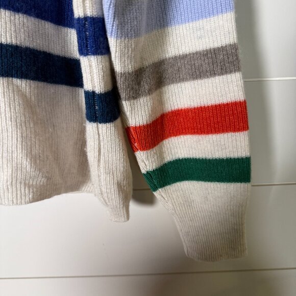 Kinross Cashmere 100% Cashmere Multi-Colored Stripe Long Sleeve Sweater Sz M - Picture 4 of 5